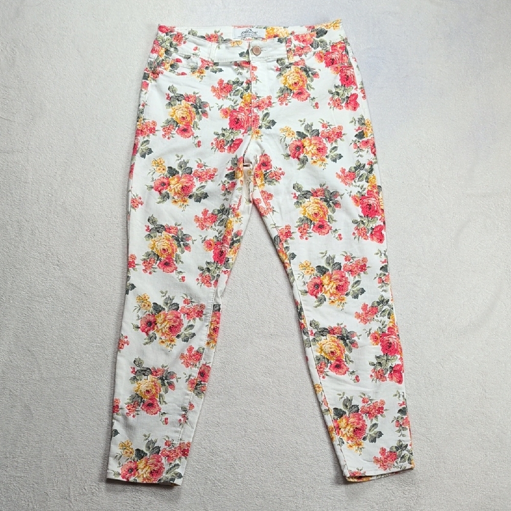Jordache Floral Denim Leggings High Waist Ankle Jean - 10